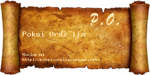 Poksi Orália névjegykártya